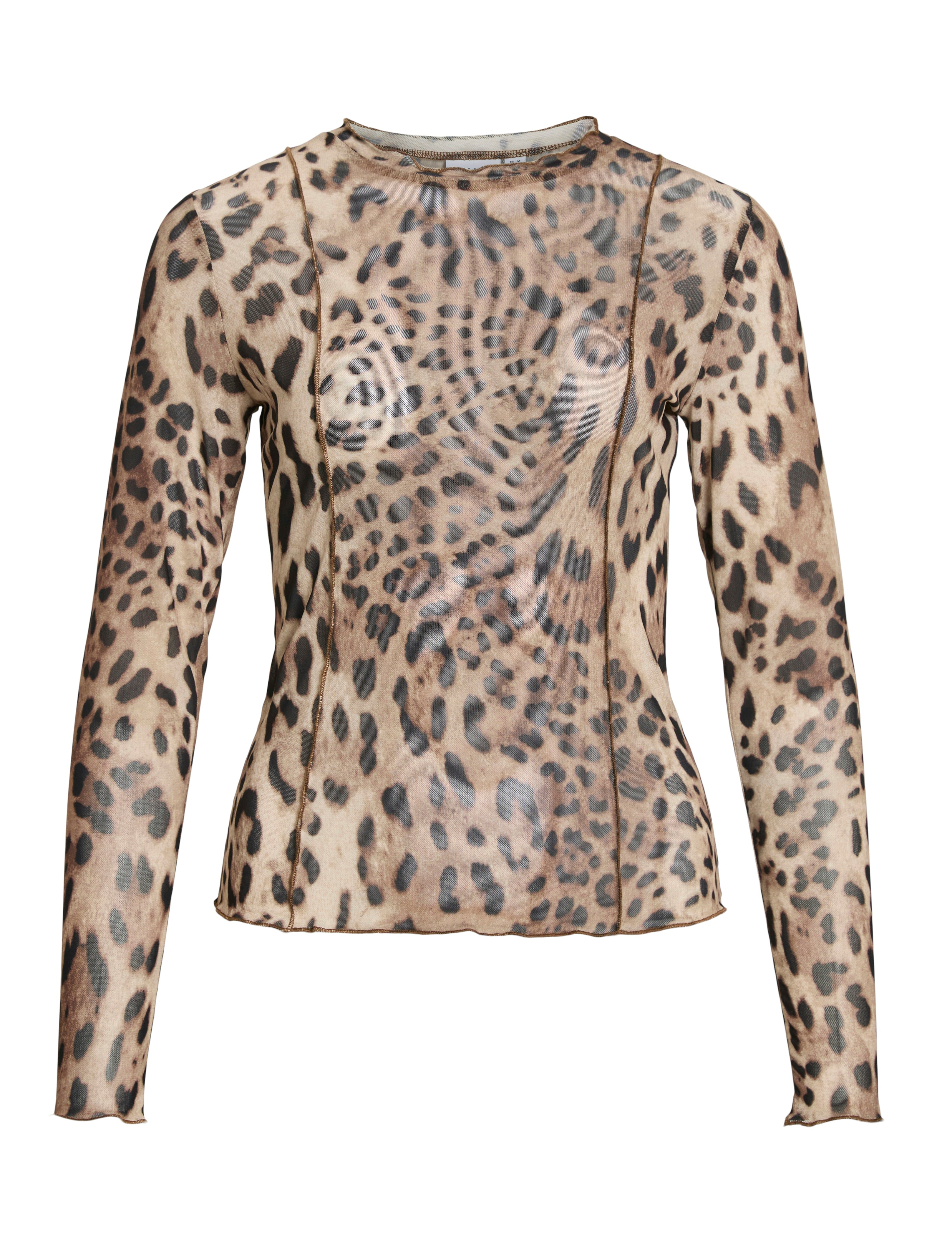 Vininna L/S Mesh bluse - sort